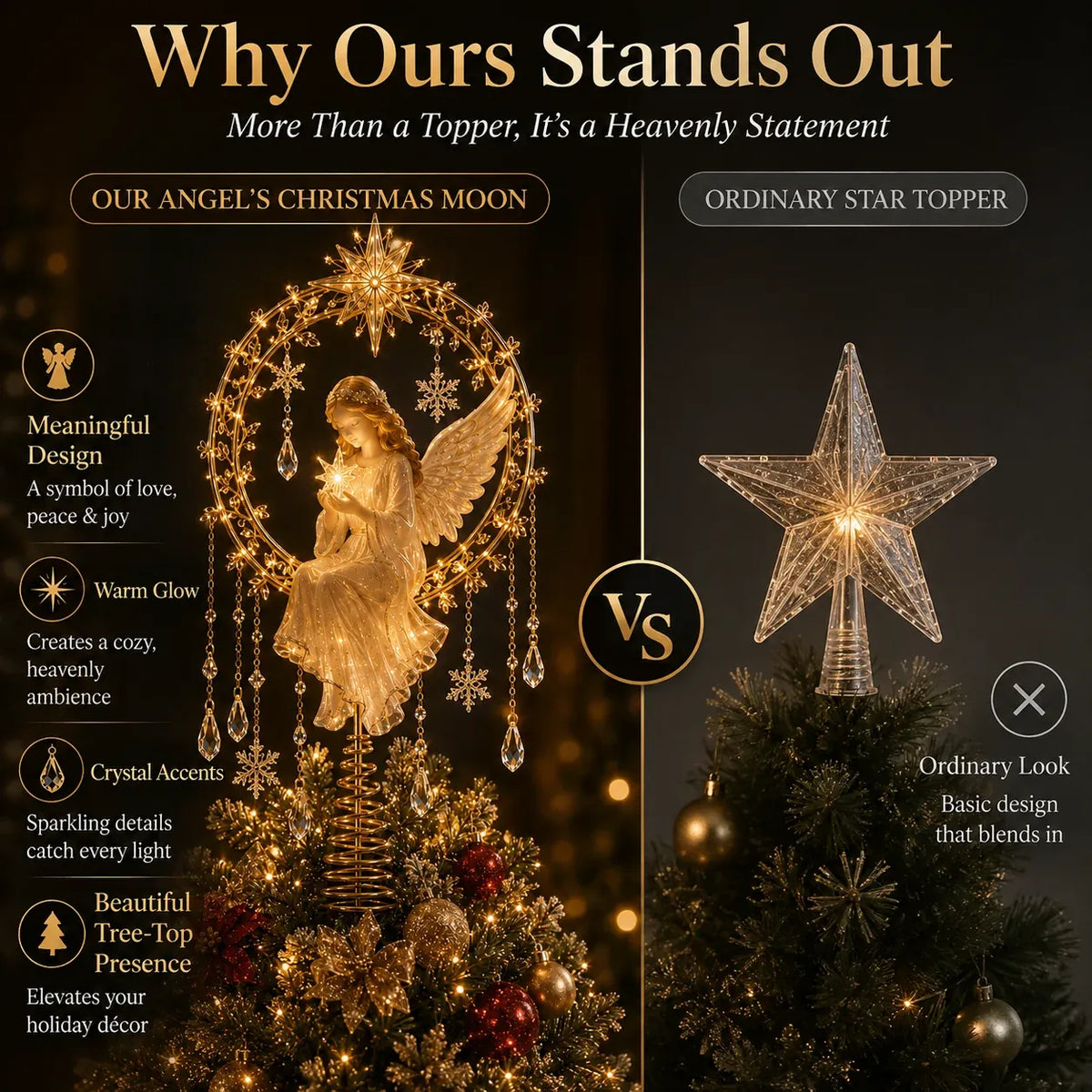 🔥Last Day 49% OFF✨ Angel’s Christmas MoonTM Lighted Angel Tree Topper