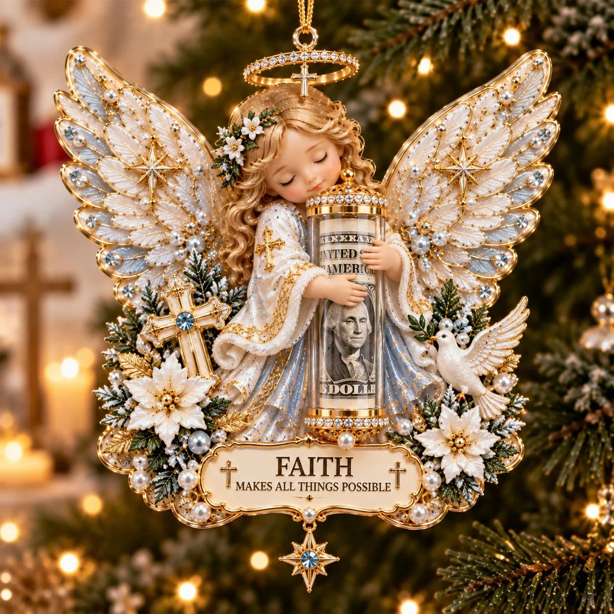 👼🎄 Christmas Angel Cash Holder Ornament