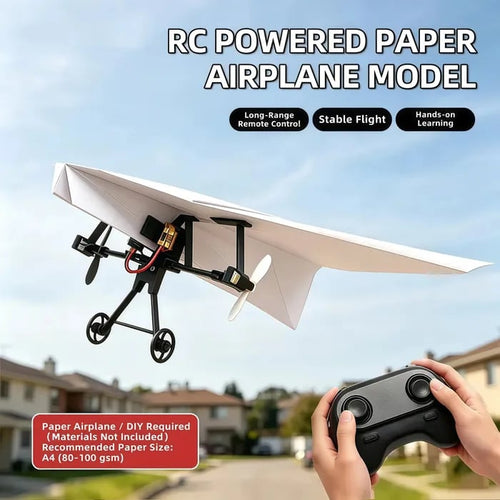 RC Paper Airplane Kit, Remote Control Plane with Gyro Stabilizer & Dual Propellers, DIY Foldable Flying Toy, Easy-to-Fly STEM Toy, Birthday Gift for Kids Boys & Adults(副本)