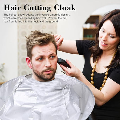 Portable Waterproof Hair Cutting Cape - Reusable Barber Bib Hair Catcher Apron for Household & Salon