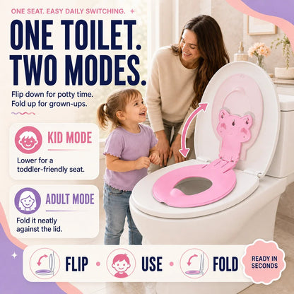 🐻 Flip-Down Toddler Toilet Training Seat – Cleaner, Easier Potty Training!!!
