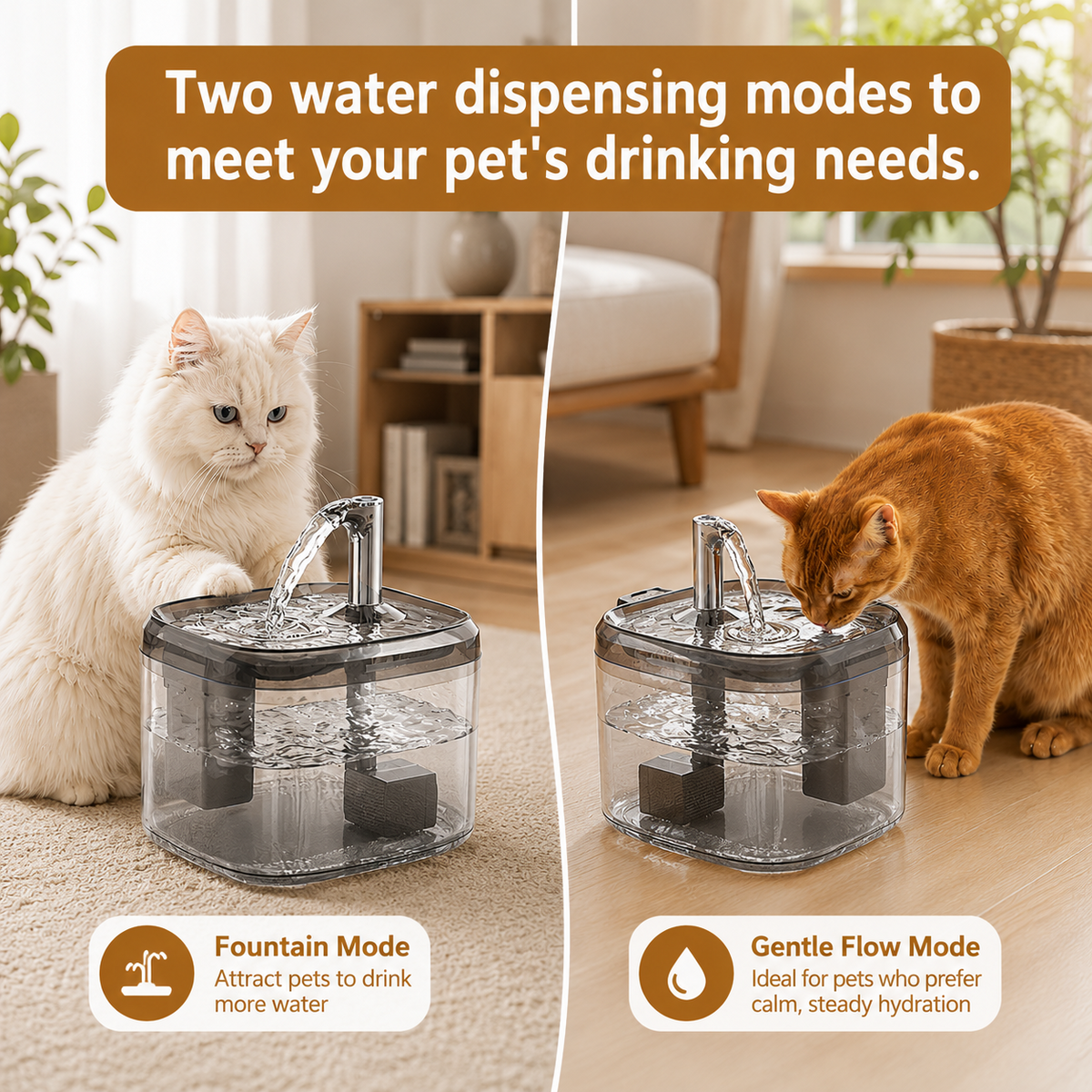 1.5L USB Automatic Cat Water Fountain with Filter for Cats and Small Dogs