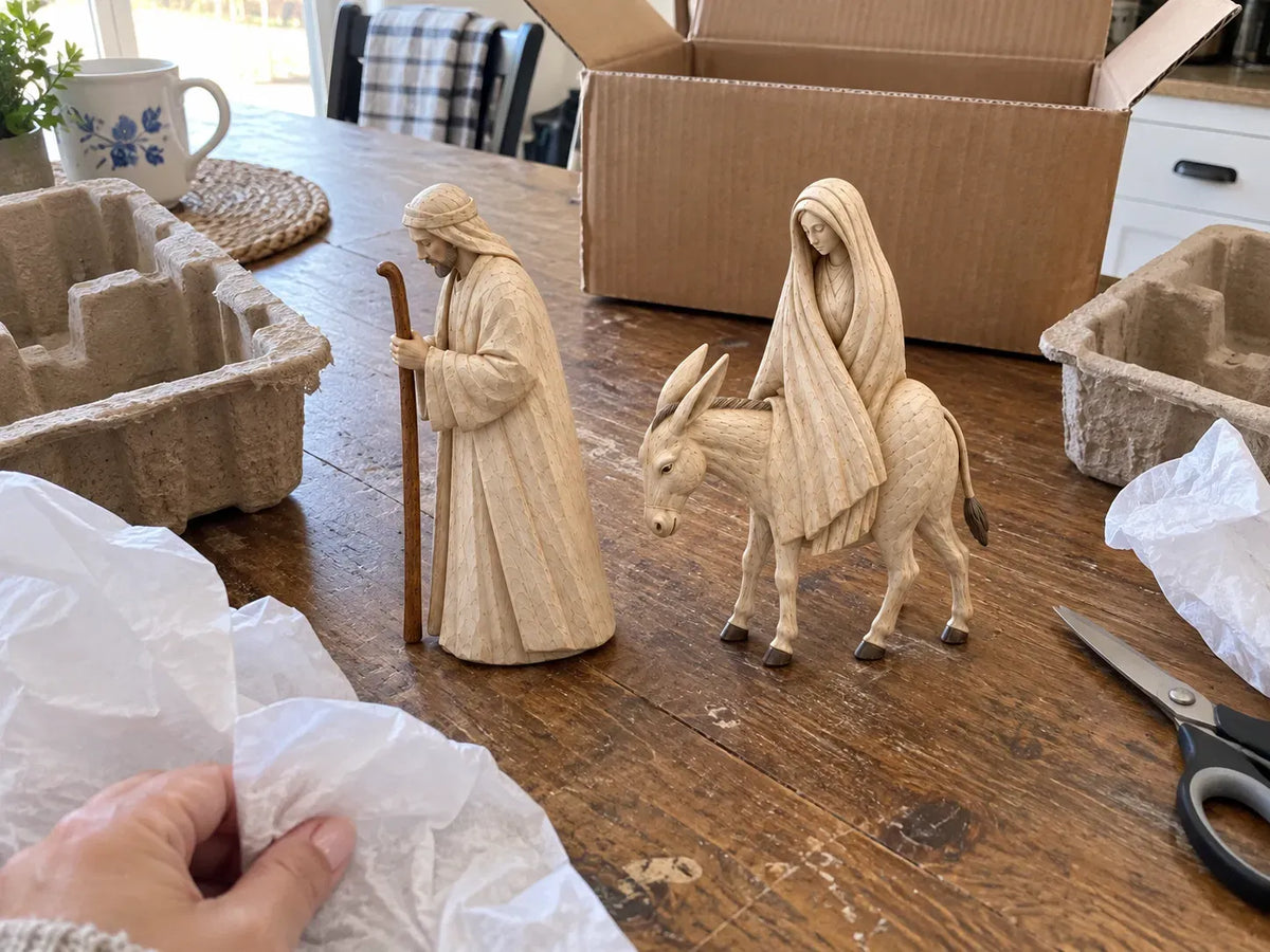 The Journey Before the Manger – Mary & Joseph Christmas Figurine Set