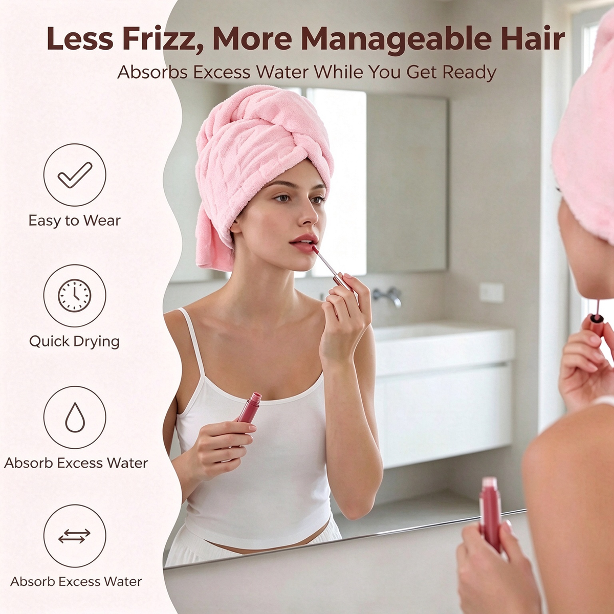 Extra-Thick Microfiber Hair Drying Towel Cap, Super Absorbent Quick-Dry Hair Wrap for Wet Hair 🧖