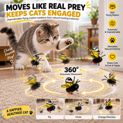 Interactive Electric Butterfly & Bluebird Cat Toy - 3 Flying Modes USB Rechargeable Teaser