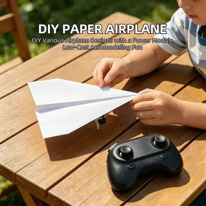 RC Paper Airplane Kit, Remote Control Plane with Gyro Stabilizer & Dual Propellers, DIY Foldable Flying Toy, Easy-to-Fly STEM Toy, Birthday Gift for Kids Boys & Adults(副本)