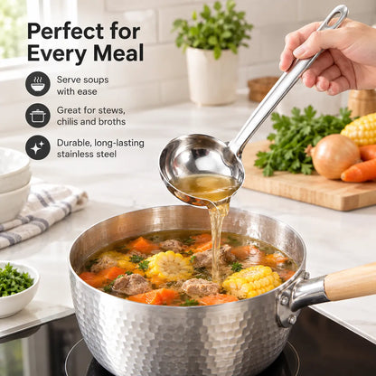 2 Counts Stainless Steel Oil Separator Ladle, Mirror Polished Surface 🥄
