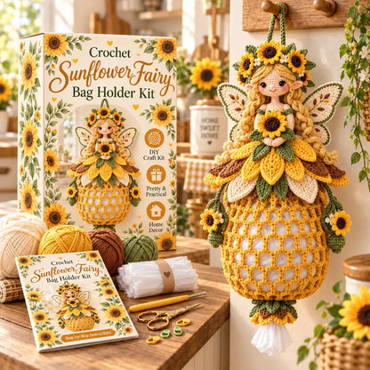 🔥 BUY 3 GET 1 FREE 🔥- 🌸 Flower Fairy Crochet Bag Holder DIY Kit | 6 Garden-Inspired Designs 🧚‍♀️