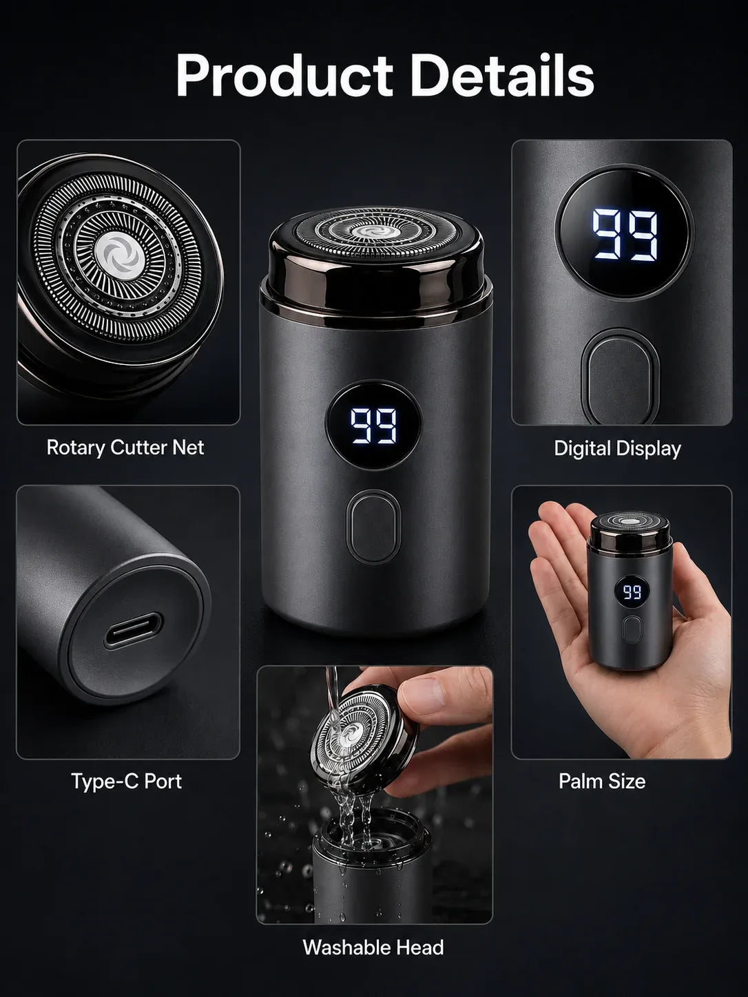 🔥 Hot Sale Mini Portable Electric Shaver for Men & Women – USB Rechargeable Waterproof Razor