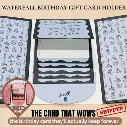 ⏳LAST DAY SALE ONLY￡6.99! 🎂✨ Handmade Waterfall Birthday Gift Card Booklet🎁💖