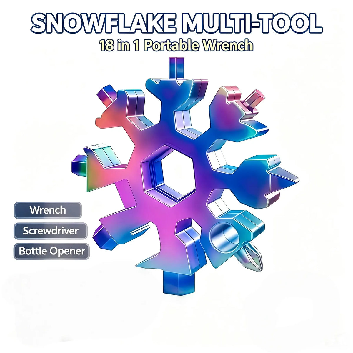 Viral 18‐in‐1 Snowflake Multi‐tool Stainless Steel Portable Wrench ❄️