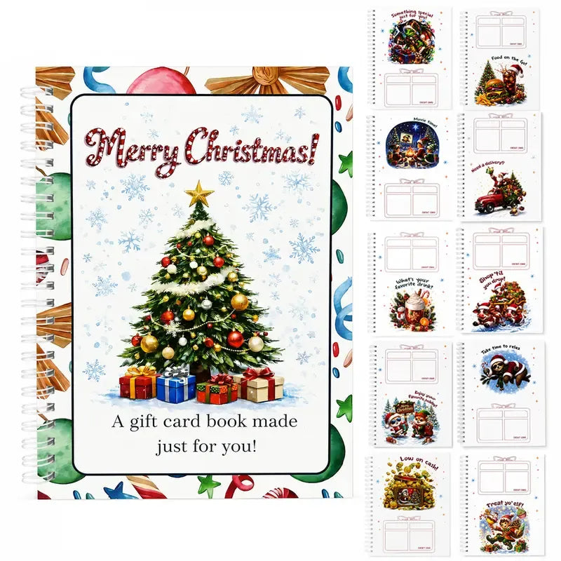🎁70% OFF!!!-Ready for Christmas!🎅Christmas Gift Card Book, DIY Spiral-Bound Christmas Gift Card Holder Book🎁Personalized Xmas Gifts for Family, Festive & Party Supplies