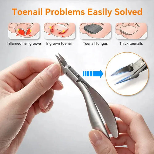 📢50% OFF !! ⏰Stainless Steel Ingrown Toenail Clipper and Dead Skin Nipper 2 Piece Manicure Set