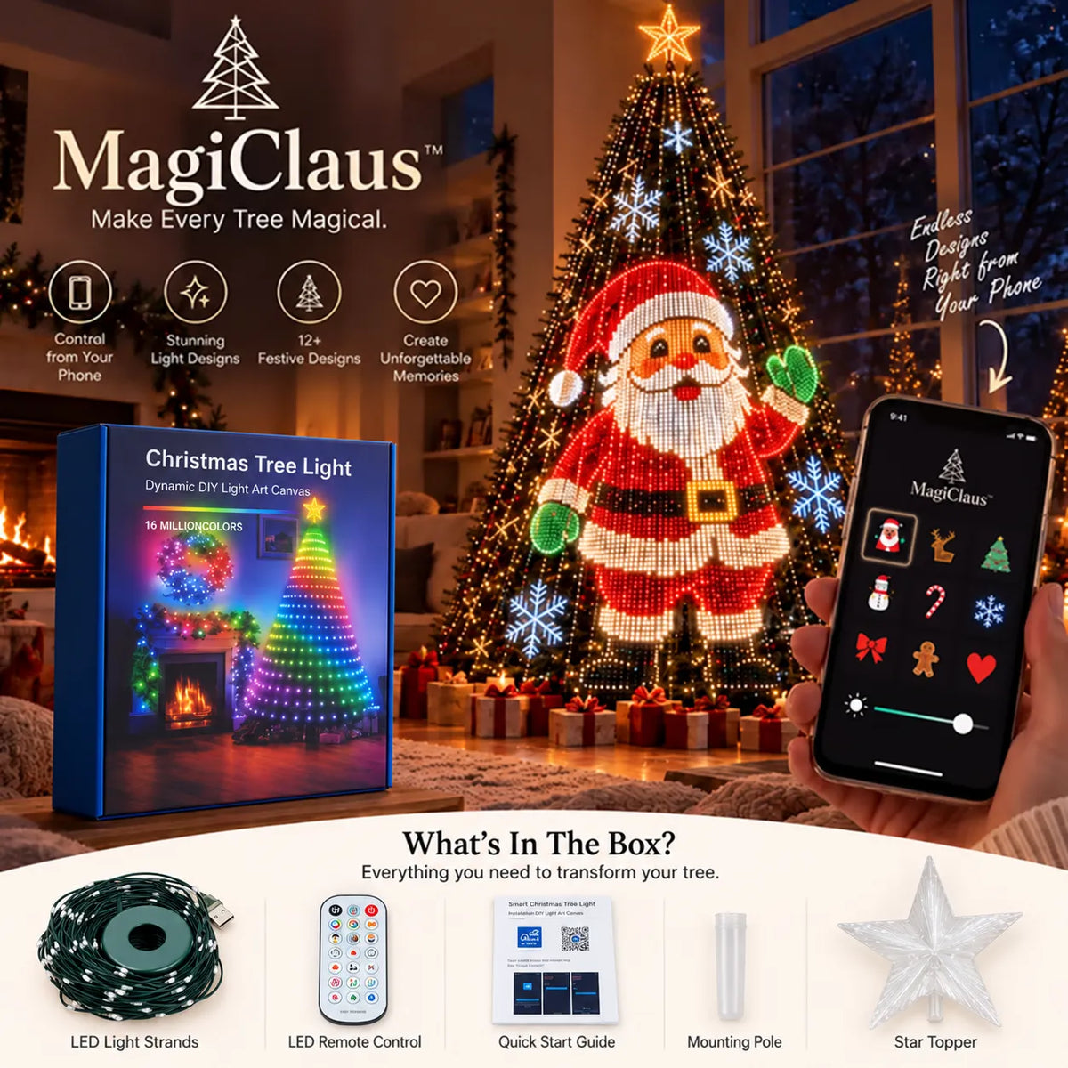 Smart Animated Christmas Tree Lights – App-Controlled LED Effects