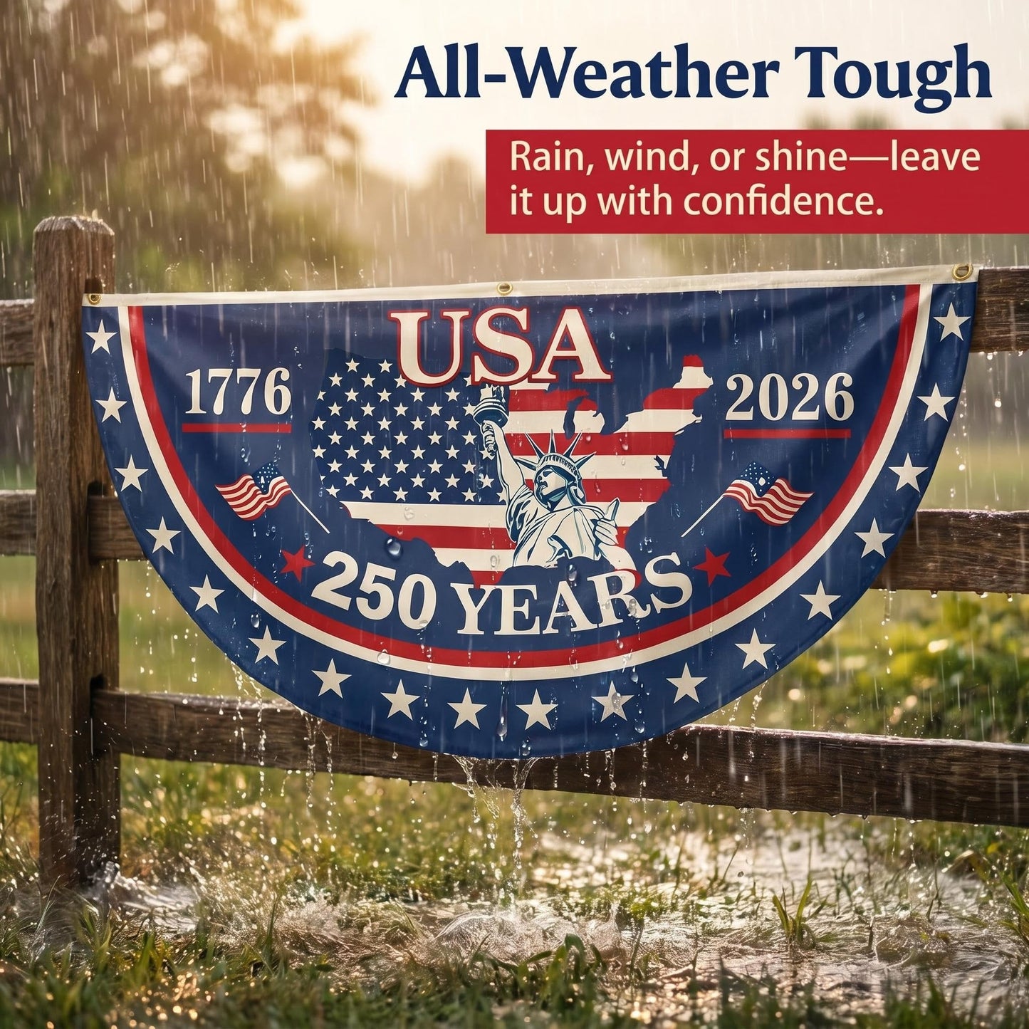 100% Veteran Owned / Handcrafted in USA-250th Anniversary Banner
