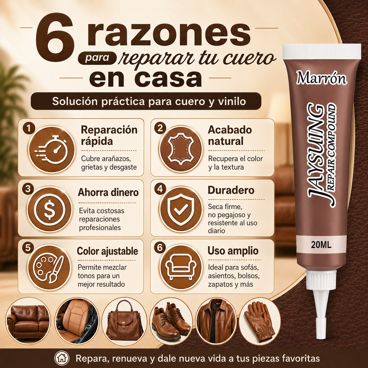 🔥 ¡Oferta por tiempo limitado – ¡Compra 1, llévate 1 gratis!🔥 Gel avanzado para reparar cuero