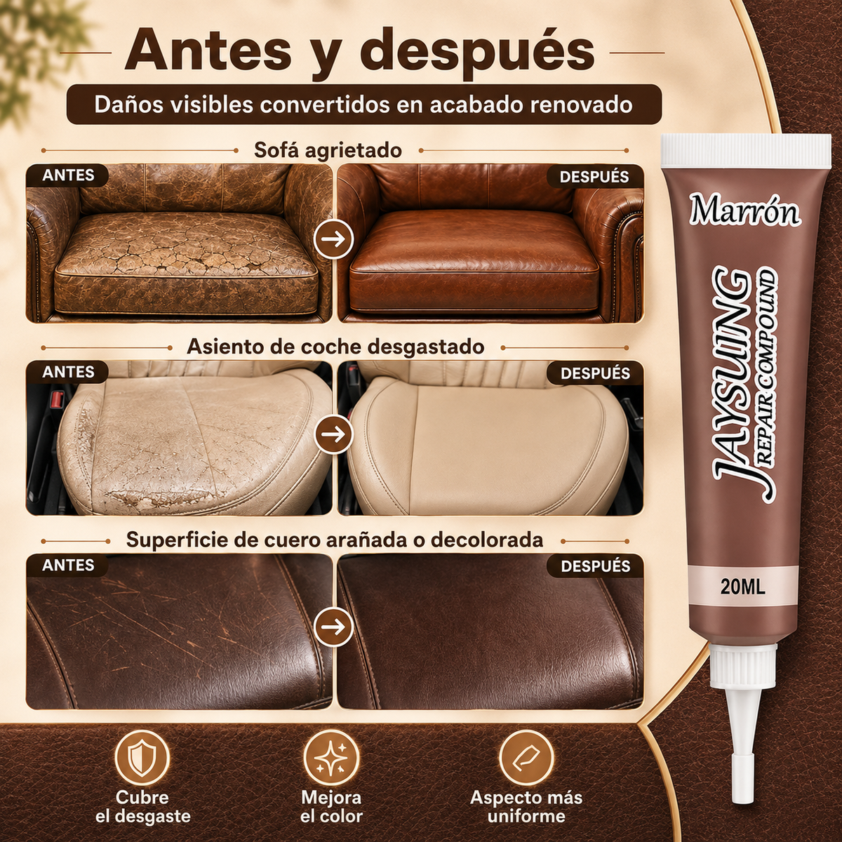 🔥 ¡Oferta por tiempo limitado – ¡Compra 1, llévate 1 gratis!🔥 Gel avanzado para reparar cuero