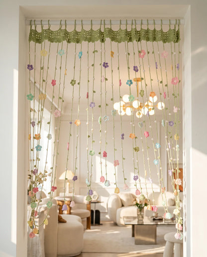 Handmade Crochet Flower Curtain