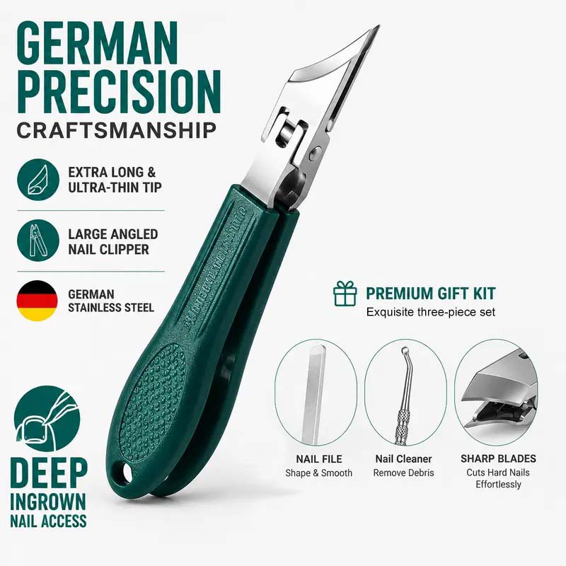 Three-Piece Set of Beak-Shaped Nail Clippers with Ergonomic Design