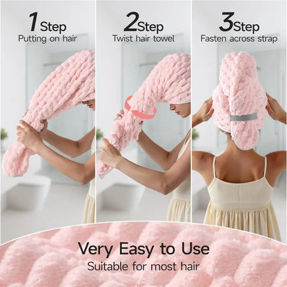 Extra-Thick Microfiber Hair Drying Towel Cap, Super Absorbent Quick-Dry Hair Wrap for Wet Hair 🧖