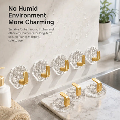 10 Pack Adhesive Wall Hooks for Kitchen and Bathroom