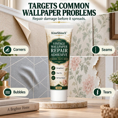 Repair adhesive for vintage-patterned wallpaper