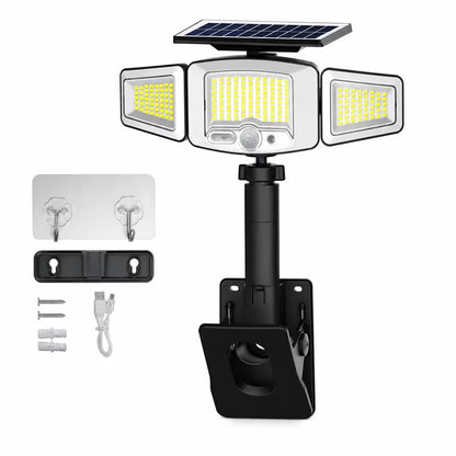 ☀️ Solar 3-Head Motion Sensor Security Light – Adjustable Outdoor Pathway