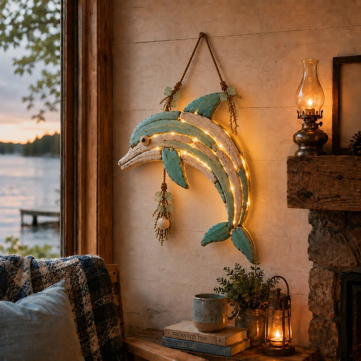 😍2D Lighted Coastal Fish Wall Decor-30*26cm
