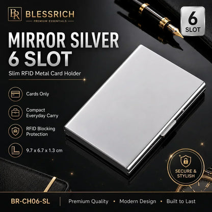 💸 Price Drop! 💰RFID-blocking card holder – stainless steel, slim design, 3 capacities. 📇✨