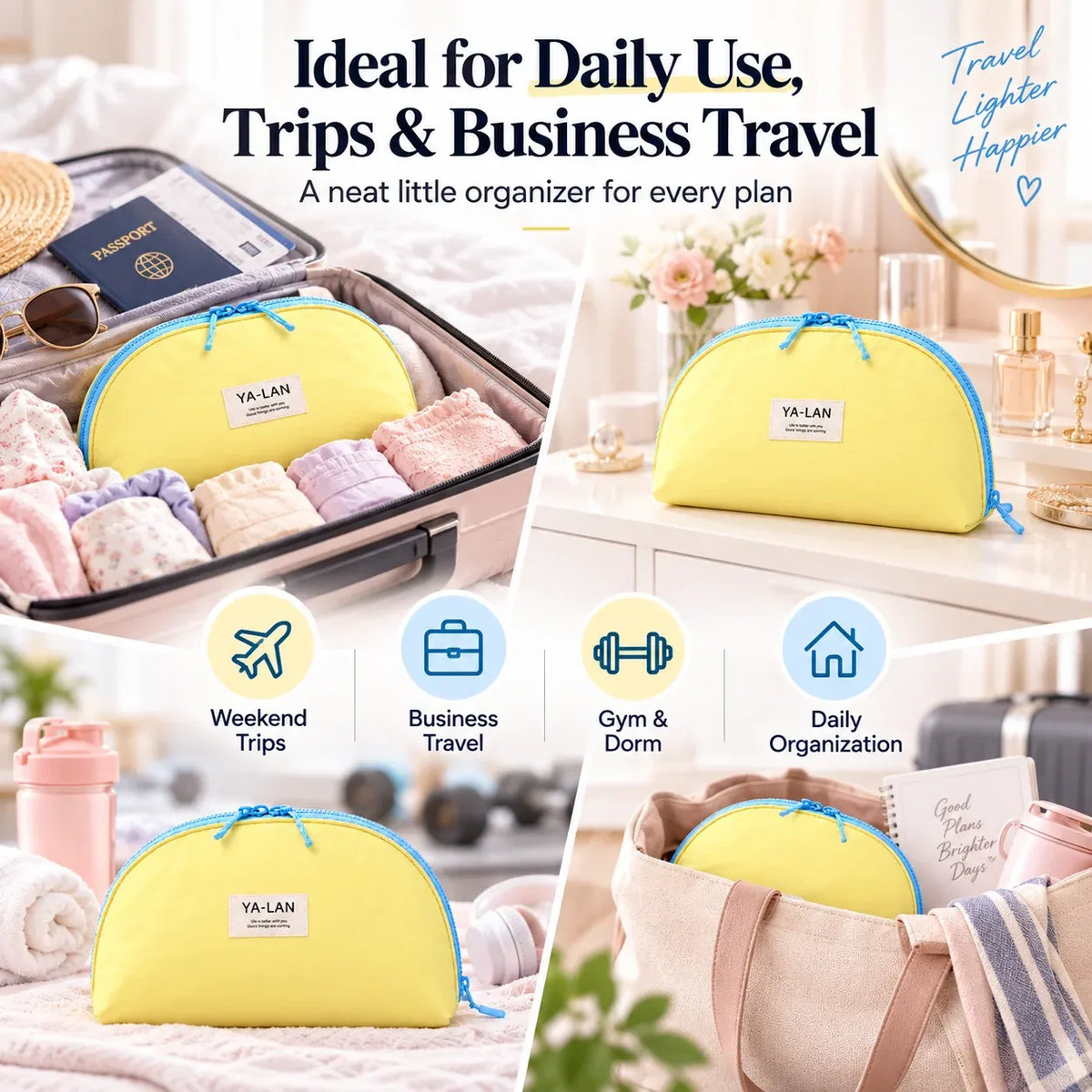 3-in-1 Travel Underwear Organizer Bag – Bra, Panty & Socks Storage Pouch