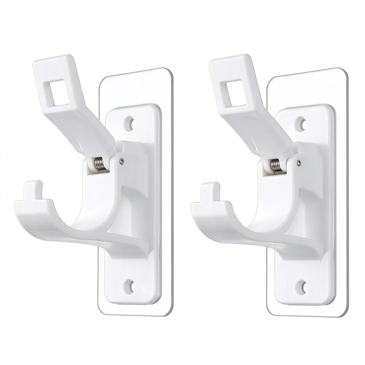 2-Pack No-Drill Curtain Rod Brackets, Self-Adhesive Multifunctional Acrylic Gel Rod Holder Hooks 🏠