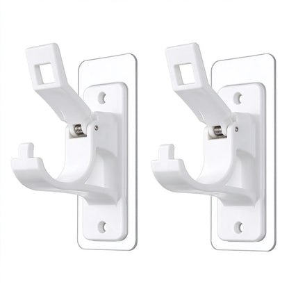 2-Pack No-Drill Curtain Rod Brackets, Self-Adhesive Multifunctional Acrylic Gel Rod Holder Hooks 🏠
