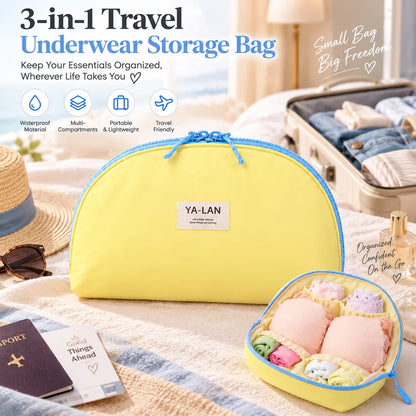 3-in-1 Travel Underwear Organizer Bag – Bra, Panty & Socks Storage Pouch