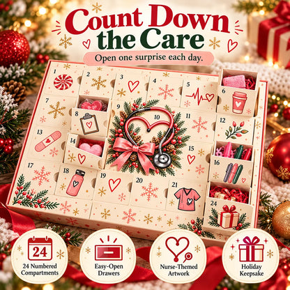 ❤️ CareHeroTM 24-Day Advent Calendar – Heartfelt Holiday Countdown Gift for Nurses