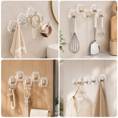 10 Pack Adhesive Wall Hooks for Kitchen and Bathroom