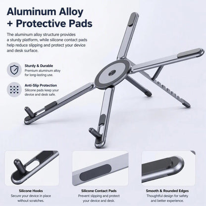 Magnetic Portable Multi-Functional Tablet, Phone, And Laptop Stand