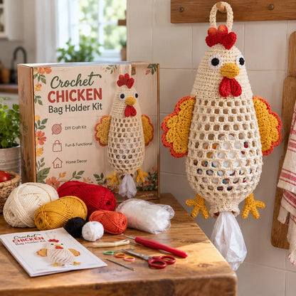 🔥LAST DAY 49% OFF – 🌼 Cottage Harvest KeepersTM — Crochet Animal Bag Holder DIY Kit | 11 Adorable Designs