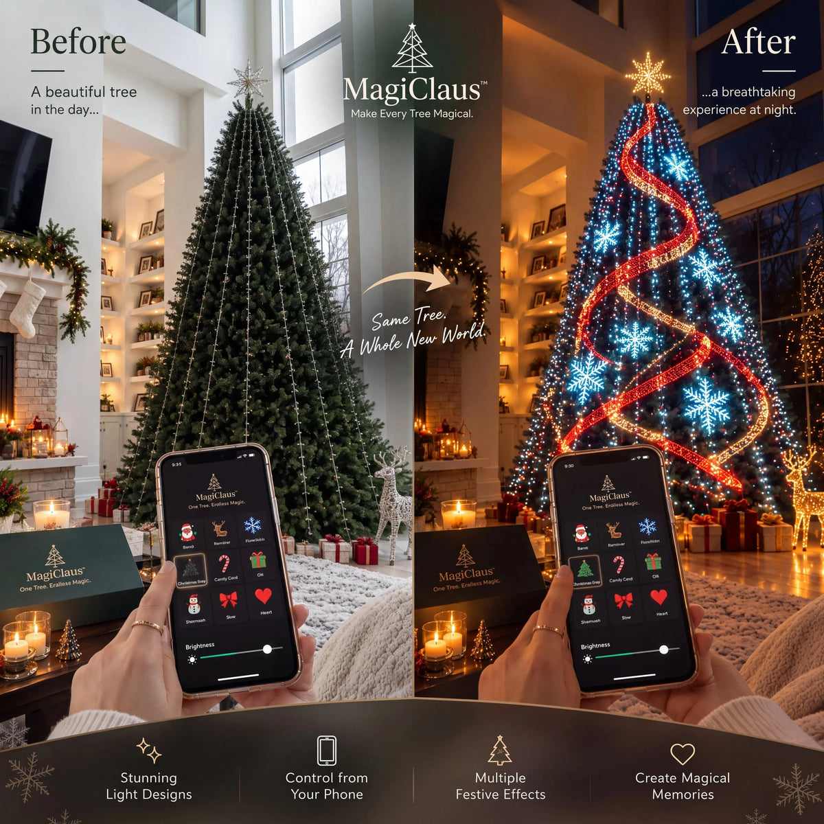 Smart Animated Christmas Tree Lights – App-Controlled LED Effects
