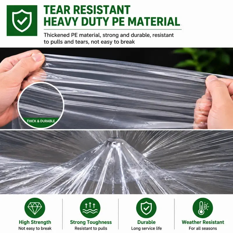 Clear Waterproof PE Tarp, Transparent Outdoor Cover with Metal Grommets🛡️