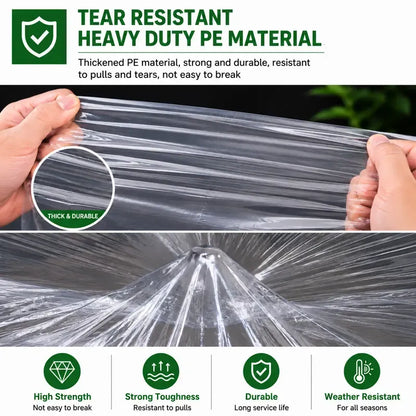 Clear Waterproof PE Tarp, Transparent Outdoor Cover with Metal Grommets🛡️