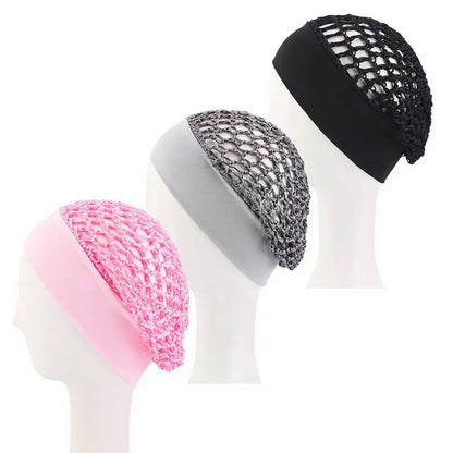 3-Piece Stretchy Wide-Edge Sleeping Cap Set, Soft Protection Bonnet for Nighttime Hair Care & Beauty💤