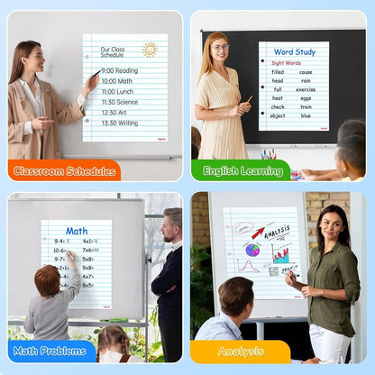 Giant Magnetic Notebook Paper, 22 x 28 Dry Erase Lined Sheet