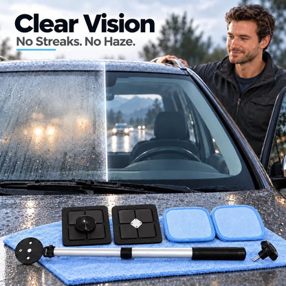 🚘Dual Magnetic Car Windshield Cleaner | Streak-Free Auto Glass Cleaning Kit