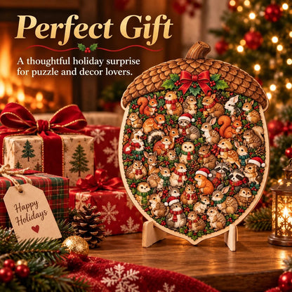 ⏳ Last Day 49% OFF – 🎄 20 cm Christmas Wooden Puzzle with Stand | 9 Festive Designs to Build & Display 🧩