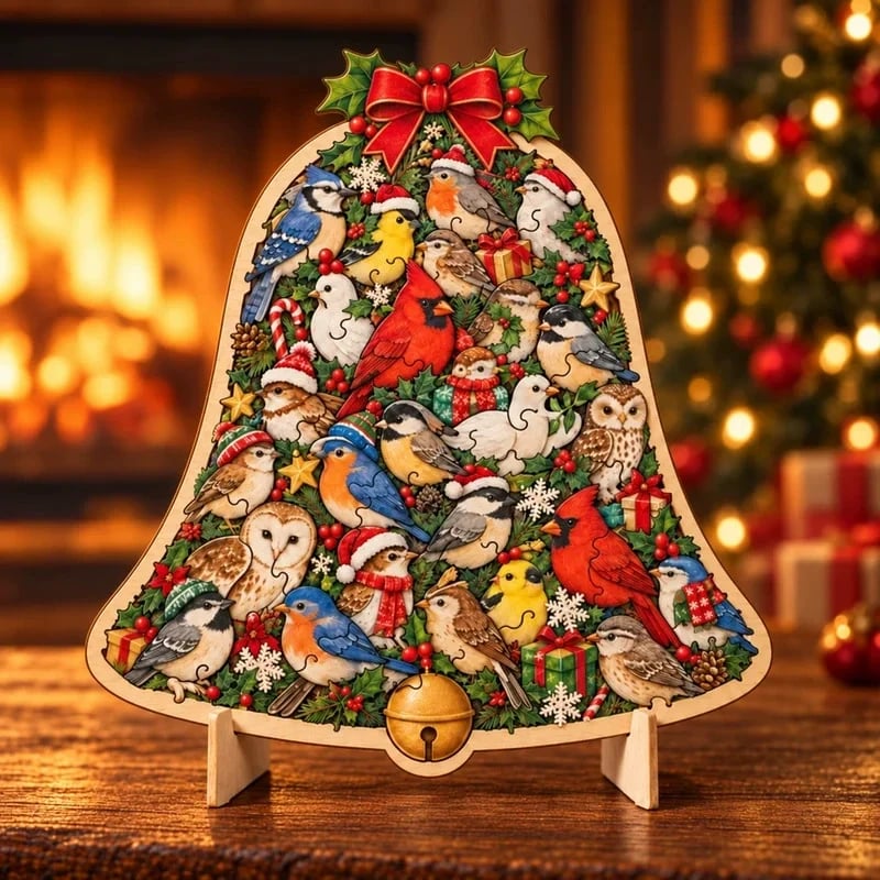 ⏳ Last Day 49% OFF – 🎄 20 cm Christmas Wooden Puzzle with Stand | 9 Festive Designs to Build & Display 🧩