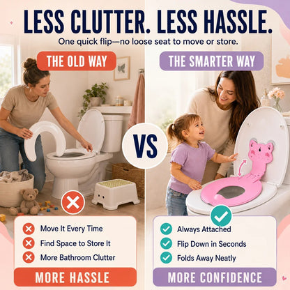 🐻 Flip-Down Toddler Toilet Training Seat – Cleaner, Easier Potty Training!!!