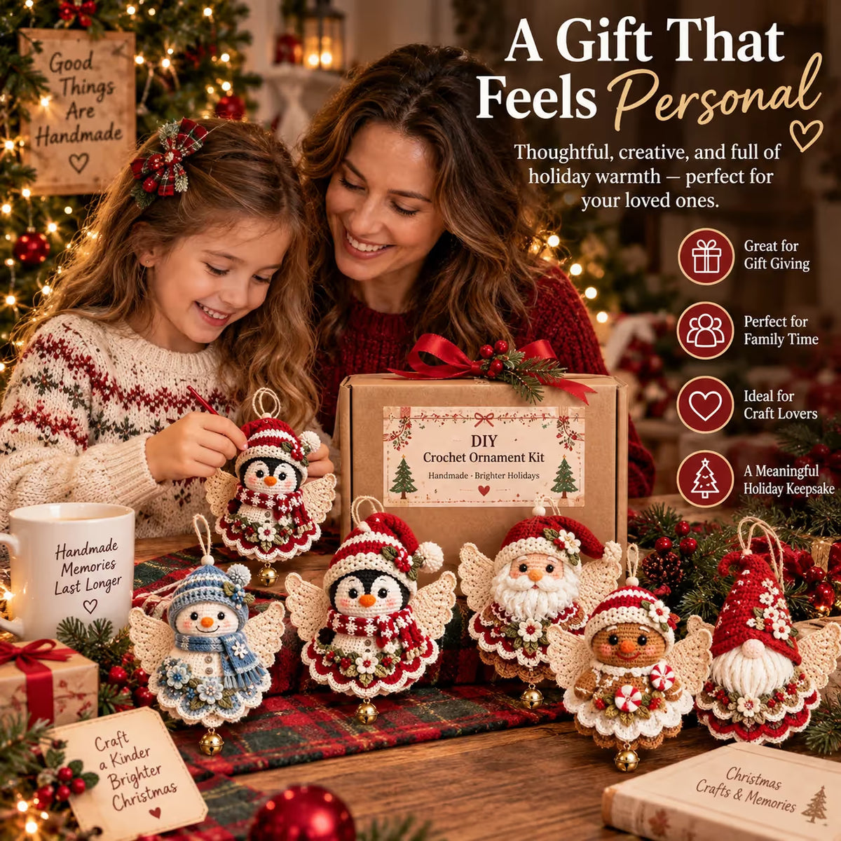 🎄 DIY Crochet Christmas Angel Ornament Kit – Make, Hang & Treasure✨