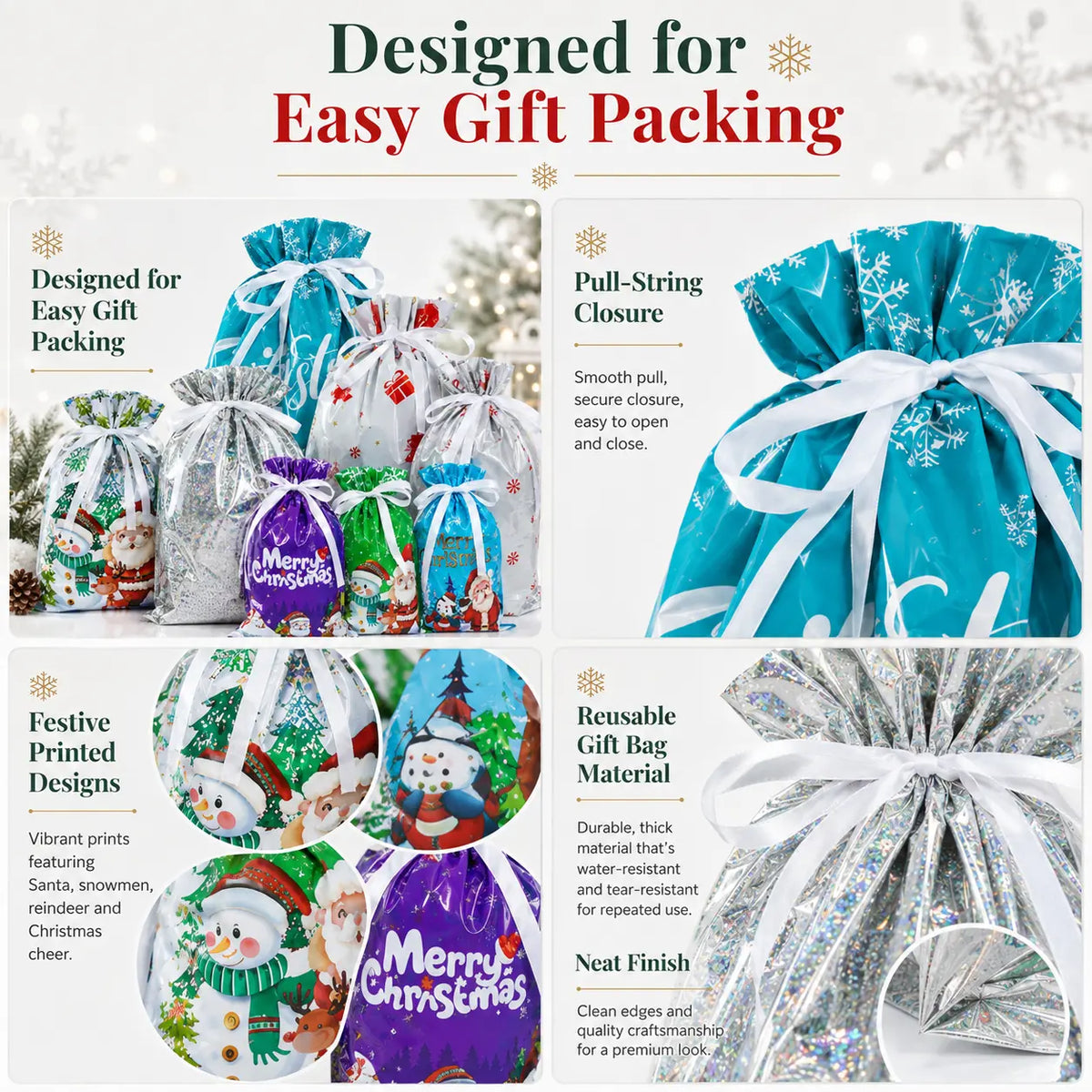 🏆50K+ SOLD! 🔥Christmas Sale 49% OFF🎅Drawstring Christmas Gift Bags (Biodegradable)🎁