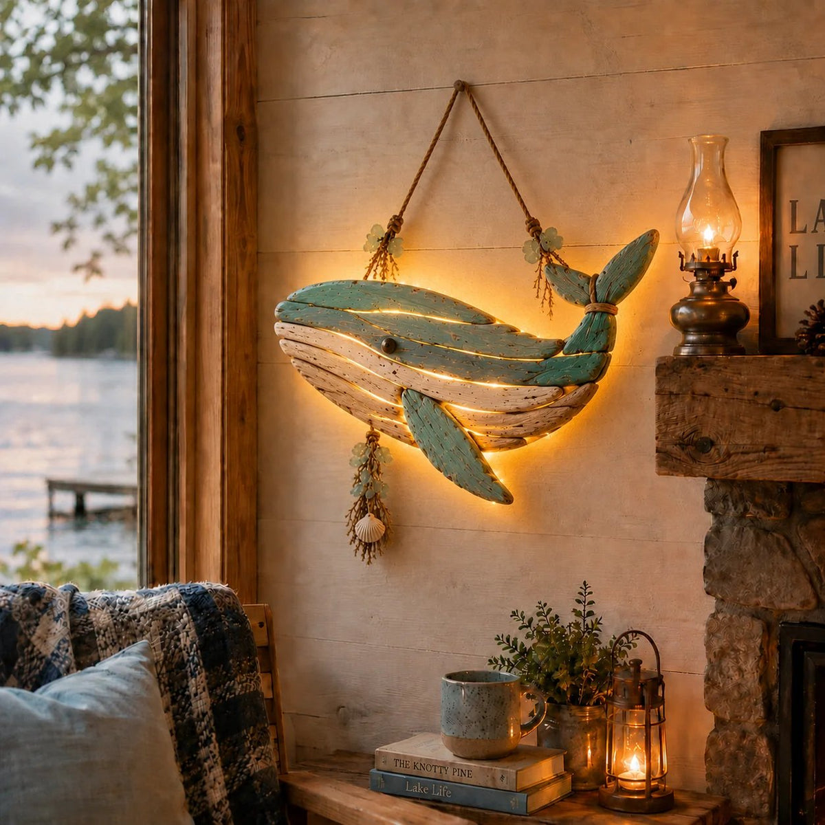 😍2D Lighted Coastal Fish Wall Decor-30*26cm