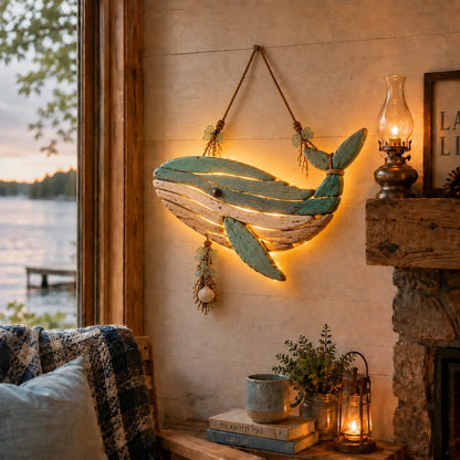 😍2D Lighted Coastal Fish Wall Decor-30*26cm